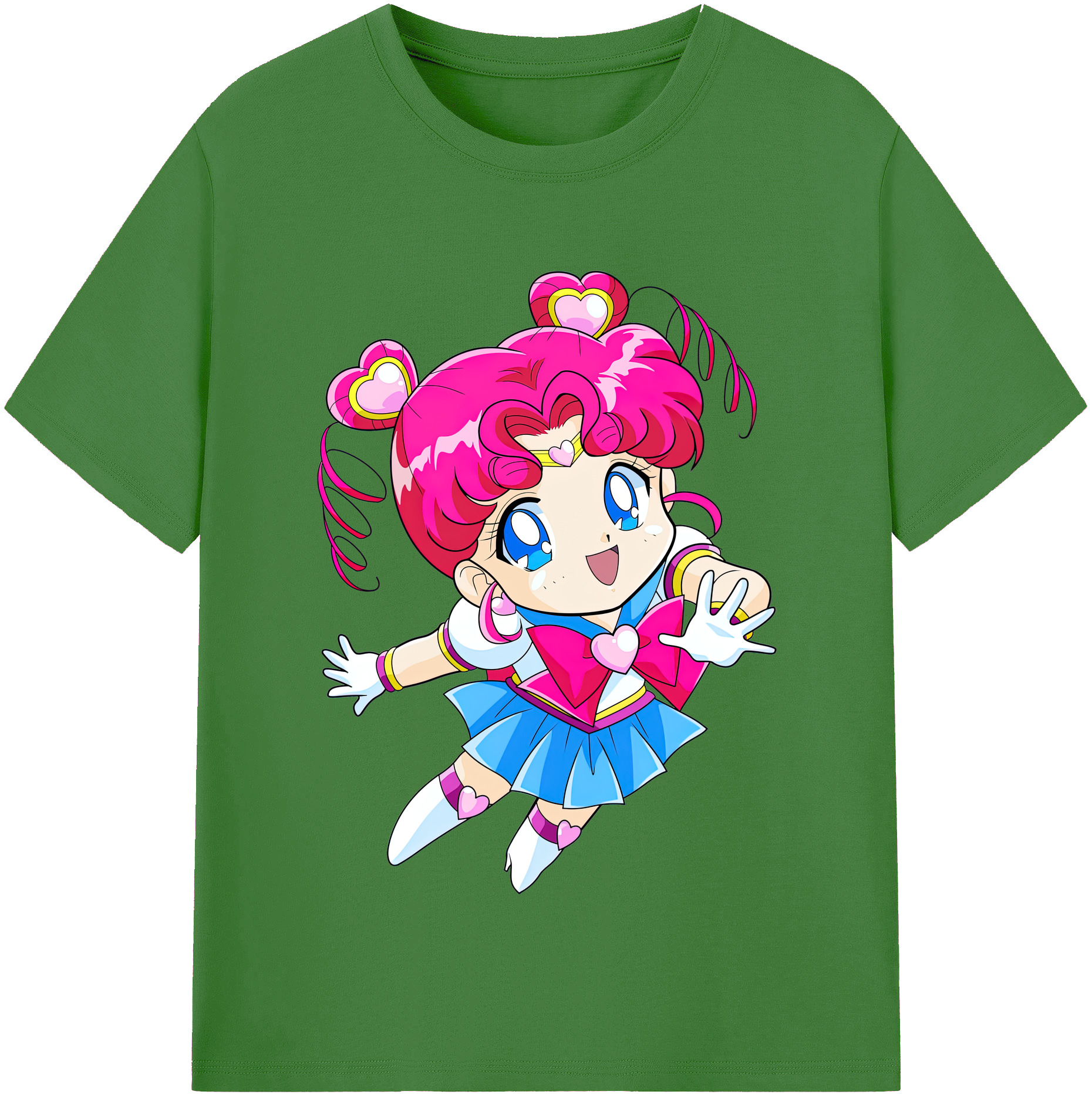 （画像用） 美少女戦士セーラームーン ちびうさ Sailor Moon Chibiusa Tsukino Usagi Small Lady Serenity レディースカジュアルプリントTシャツ（綿100％）